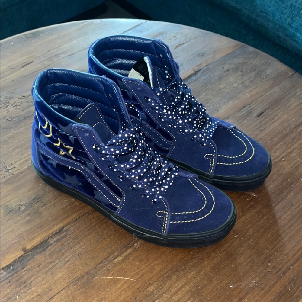 Vans Blue High-Top Sneakers with Star Detail